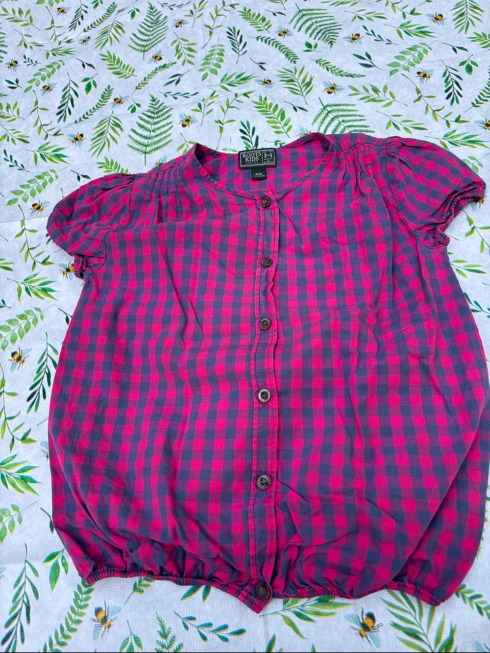 Roots Kids Pink & Navy Gingham Shirt